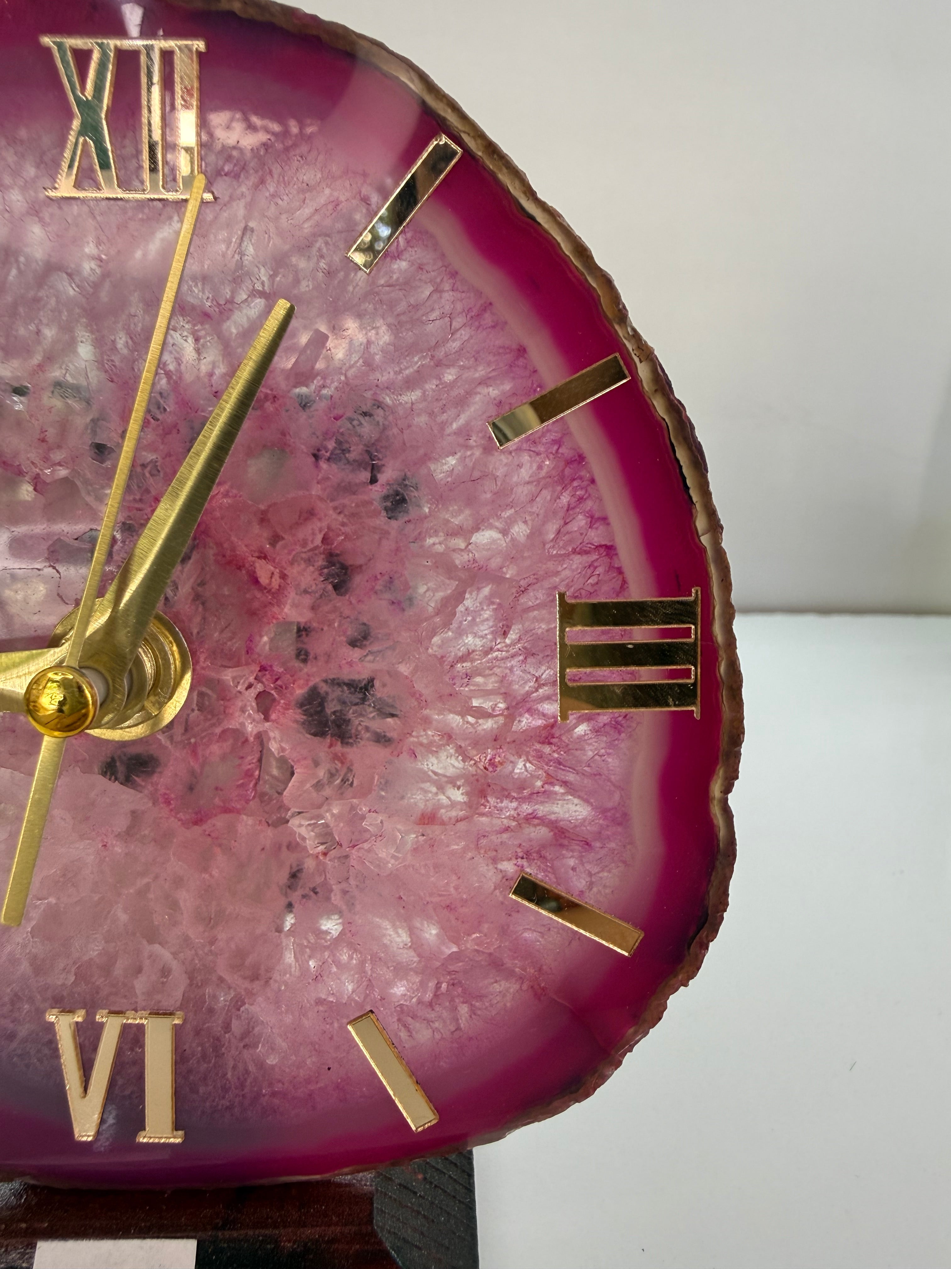 Pembe Akik Doğal Taş Saat | İçindeki Sevgi