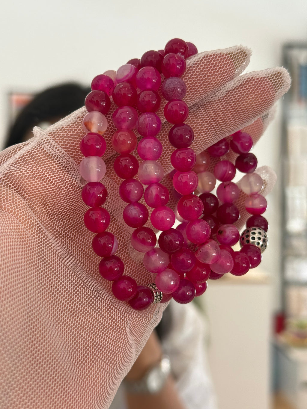 Pembe Akik Doğaltaş Bileklik | Kalbin Çağrısı